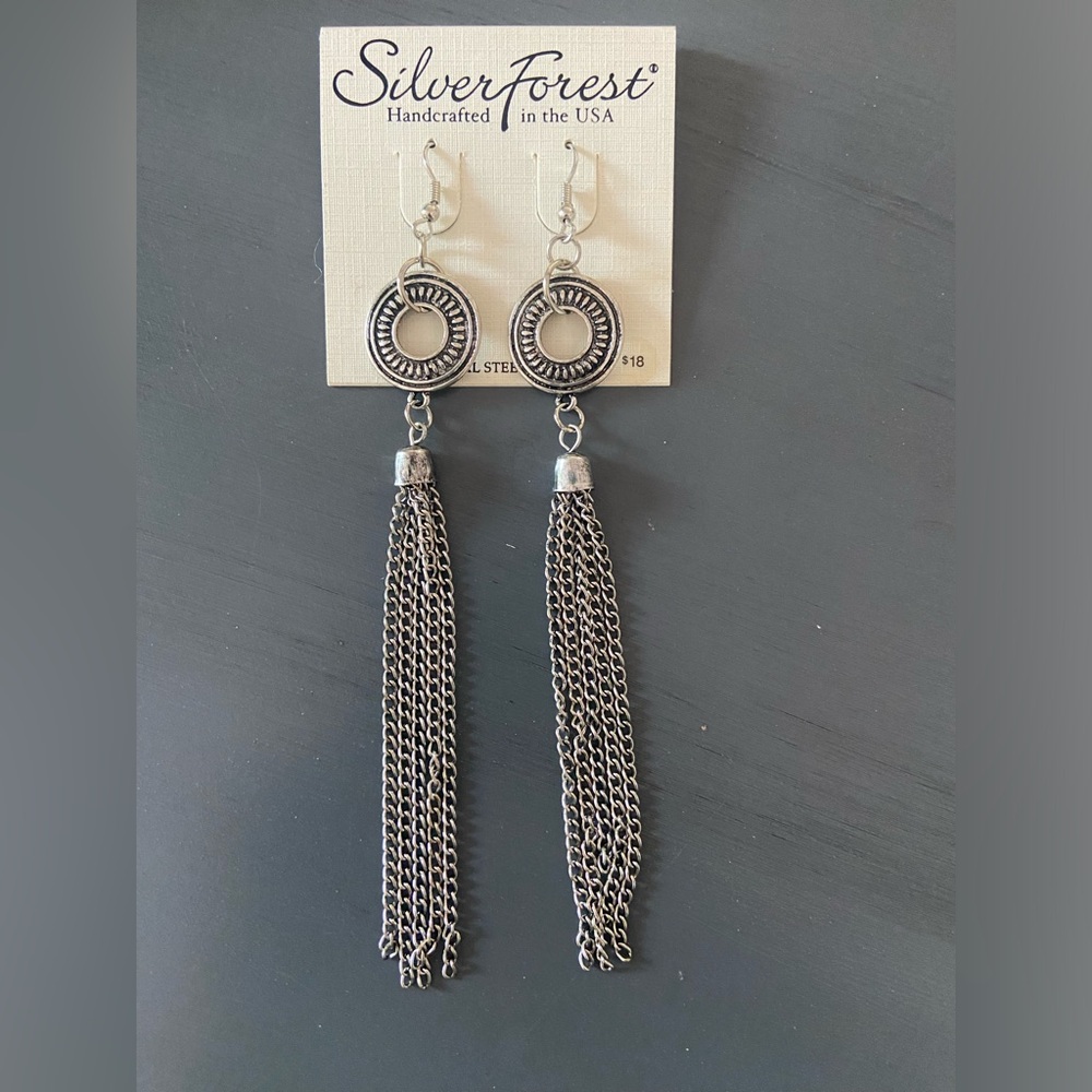 Pretty silver earrings. Handmade.